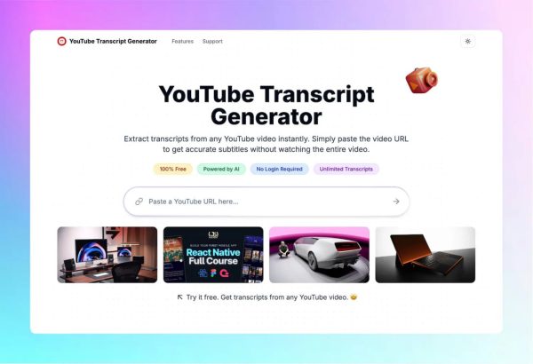 YouTube Transcript Generator  YouTube视频转录 字幕下载