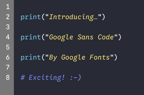 Google Sans Code字体发布  程序员专用等宽字体 防视觉疲劳