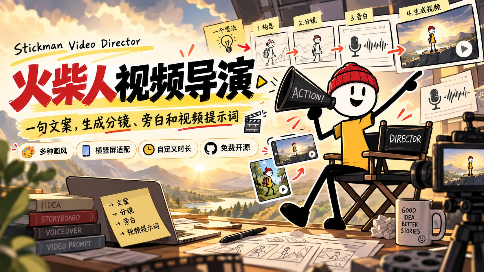 AI 火柴人视频导演 Skill