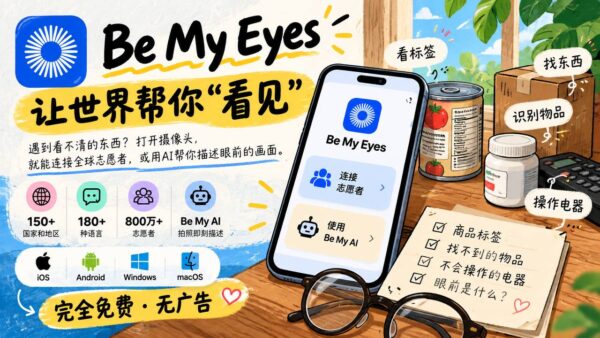Be My Eyes：让志愿者实时帮盲人「看见」世界的免费应用