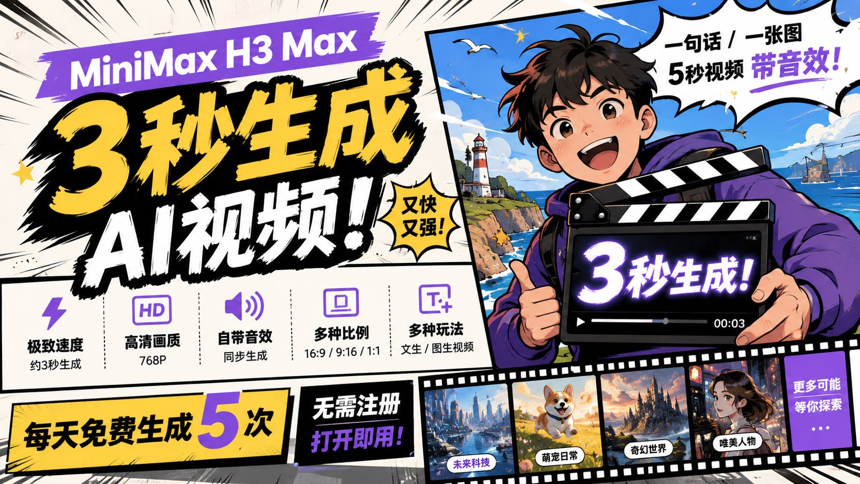 MiniMax H3视频生成很好，但免费更好！