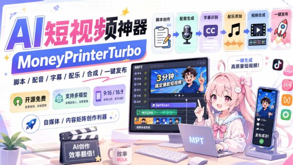 MoneyPrinterTurbo：从关键词生成并发布短视频