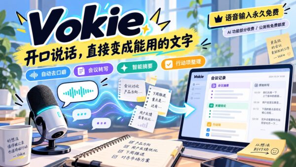 Vokie：说话输入文字，也能整理会议记录