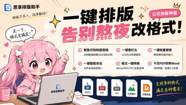 思享排版助手:自动整理 Word 和 WPS 公文格式