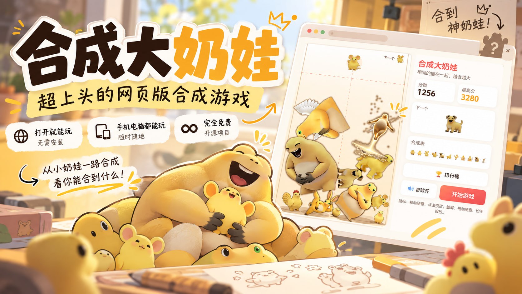非常上头的网页版合成小游戏